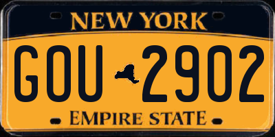 NY license plate GOU2902