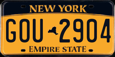 NY license plate GOU2904