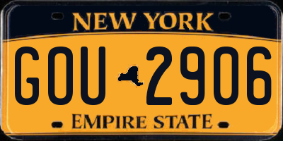 NY license plate GOU2906