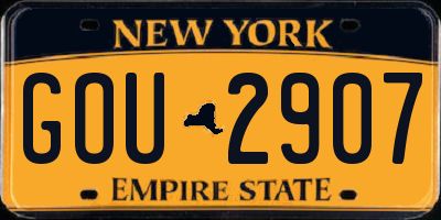 NY license plate GOU2907