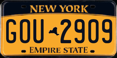 NY license plate GOU2909