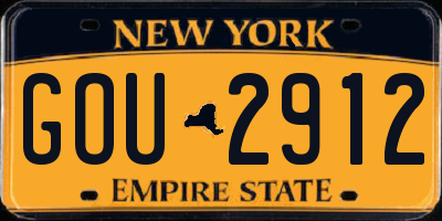 NY license plate GOU2912