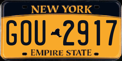NY license plate GOU2917
