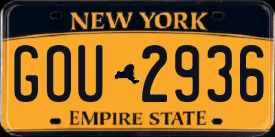 NY license plate GOU2936