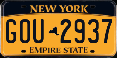 NY license plate GOU2937