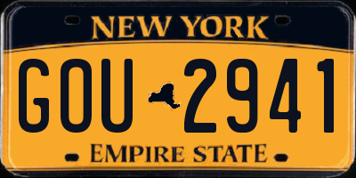 NY license plate GOU2941