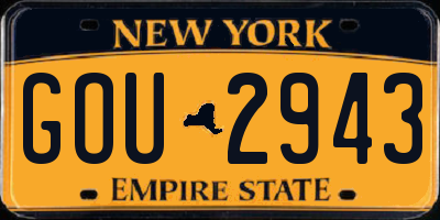 NY license plate GOU2943