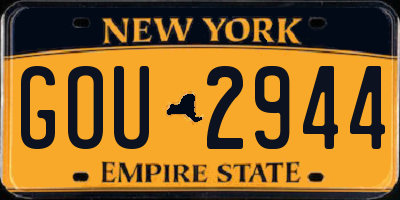 NY license plate GOU2944