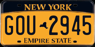 NY license plate GOU2945