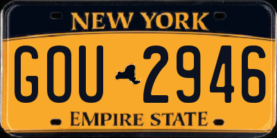 NY license plate GOU2946