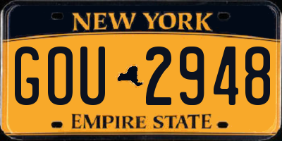 NY license plate GOU2948
