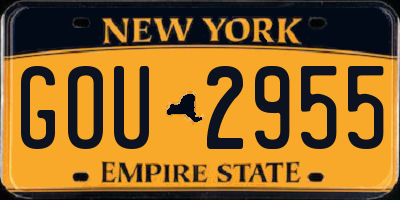 NY license plate GOU2955