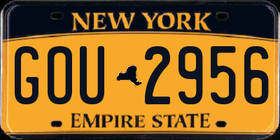 NY license plate GOU2956