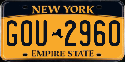 NY license plate GOU2960