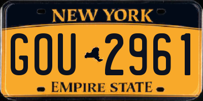 NY license plate GOU2961