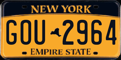 NY license plate GOU2964
