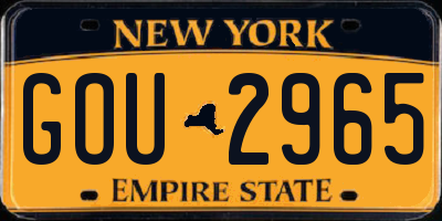 NY license plate GOU2965