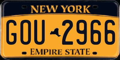 NY license plate GOU2966