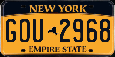 NY license plate GOU2968