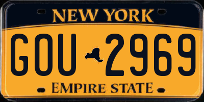 NY license plate GOU2969