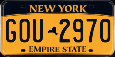 NY license plate GOU2970