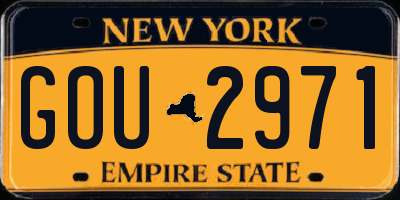 NY license plate GOU2971