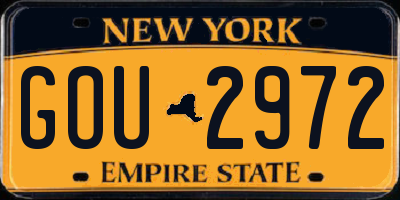 NY license plate GOU2972