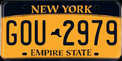 NY license plate GOU2979