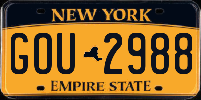 NY license plate GOU2988