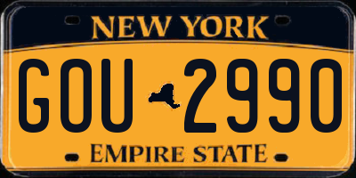 NY license plate GOU2990