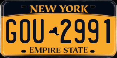 NY license plate GOU2991