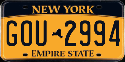 NY license plate GOU2994