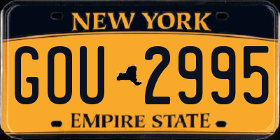 NY license plate GOU2995