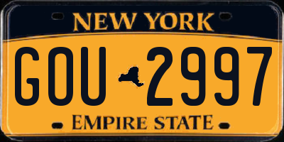 NY license plate GOU2997