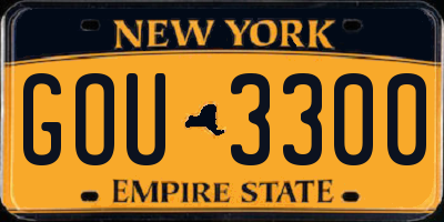 NY license plate GOU3300
