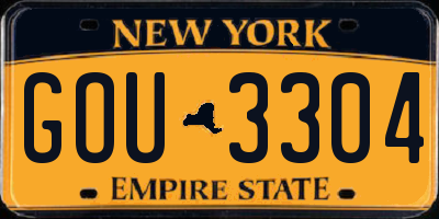 NY license plate GOU3304