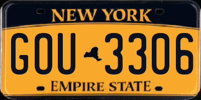 NY license plate GOU3306