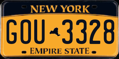 NY license plate GOU3328
