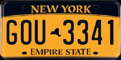 NY license plate GOU3341