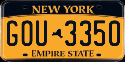 NY license plate GOU3350