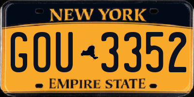 NY license plate GOU3352