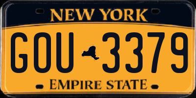 NY license plate GOU3379