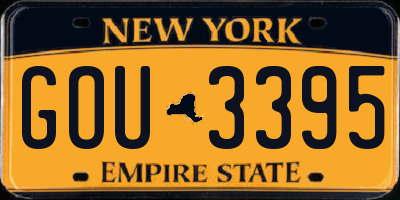 NY license plate GOU3395