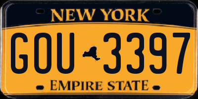 NY license plate GOU3397