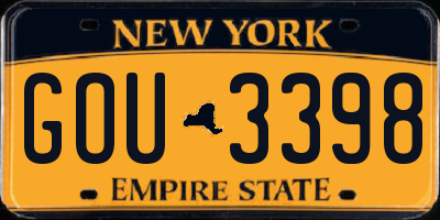 NY license plate GOU3398