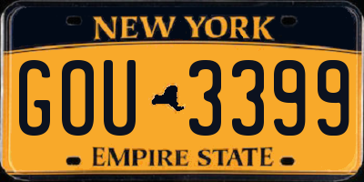 NY license plate GOU3399