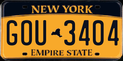 NY license plate GOU3404
