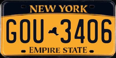 NY license plate GOU3406
