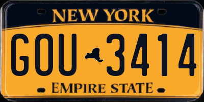 NY license plate GOU3414