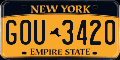 NY license plate GOU3420
